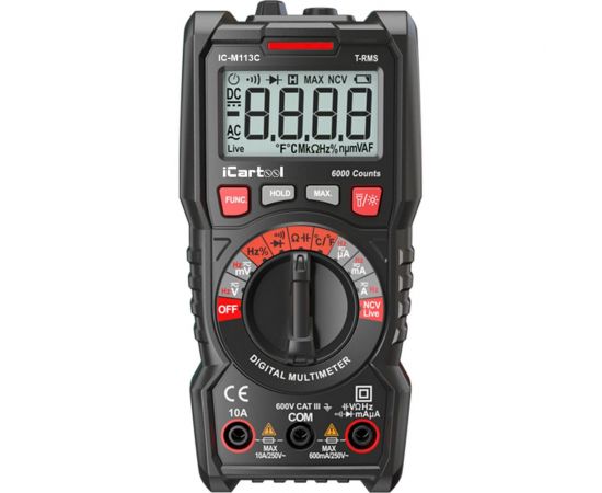 Цифровой мультиметр iCartool CAT III 600 V, измерение температуры, True RMS IC-M113C 