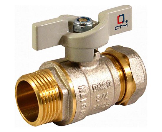 Шаровой кран для воды СТМ СТАНДАРТ 16х1/2"", ц/ш, бабочка CWPM1216 