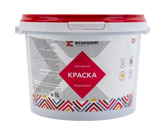Фасадная резиновая краска ECOROOM RAL 5012 голубой, 2.4 кг Е-Кр -3582/5012 – изображение 3