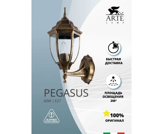 Уличный светильник Arte Lamp PEGASUS A3151AL-1BN – изображение 6