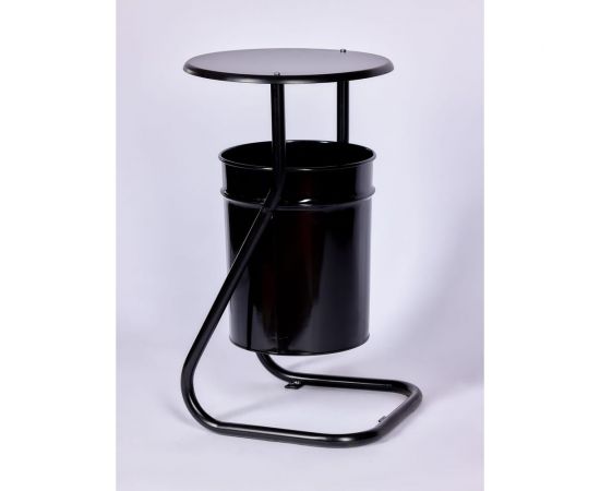 Урна уличная ПРОФМЕТСТИЛЬ металлическая, черная, с крышкой, с креплением в асфальт 648 – изображение 2