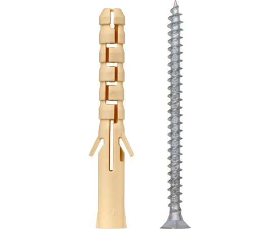 Нейлоновый дюбель ЕВРОПАРТНЕР pnd 6x50 мм, с шурупом 4x60 мм, 40 шт. 1 0246 2 