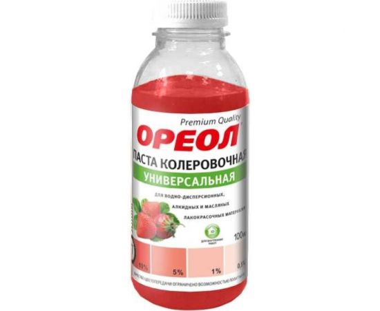 Универсальная колеровочная паста ОРЕОЛ алый (07), 100 мл 4764 