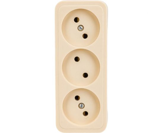 Розетка ООО Ливны-Электро РА 10-014 3-х местная, слоновая кость РА 6745 