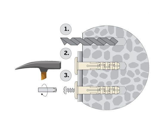 Нейлоновый дюбель ЕВРОПАРТНЕР pnd 6x50 мм, с шурупом 4x60 мм, 40 шт. 1 0246 2 – изображение 2