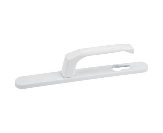 Нажимной гарнитур для мет-пласт. дверей Дверной Страж At 25/85/8 белый, закруглённая планка ДС42280 – изображение 3