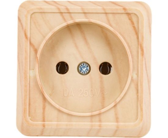 Одноместная розетка IEK РС20-2-ОС без заземляющего контакта, 10А, открытой установки, ОКТАВА, сосна ERO10-K03-10-DC 