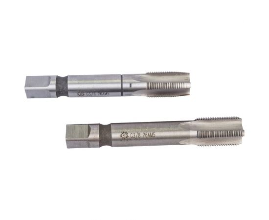 Метчик TLX G 3/8"" Р6АМ5 трубный цилиндрический, м/р. к-т из 2-х шт. 19 ниток/дюйм 66505 