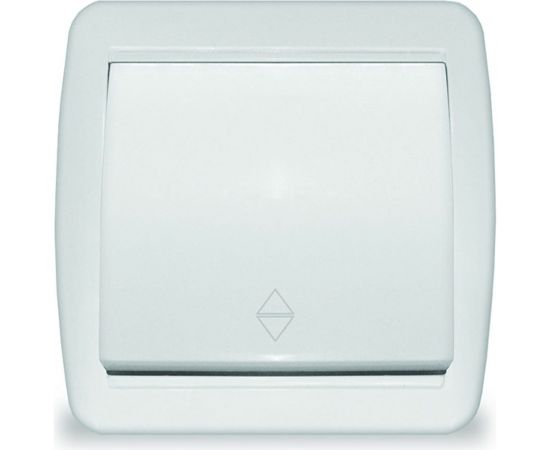 Одноклавишный проходной выключатель UNIVersal Клио IP44, открытой устанвоки, 10А, 220В, белый еврослот К2230 