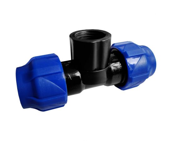 Компрессионный переходной тройник VALFEX ПНД, с внутренней резьбой, 50-1/2""-50 1210015001250 