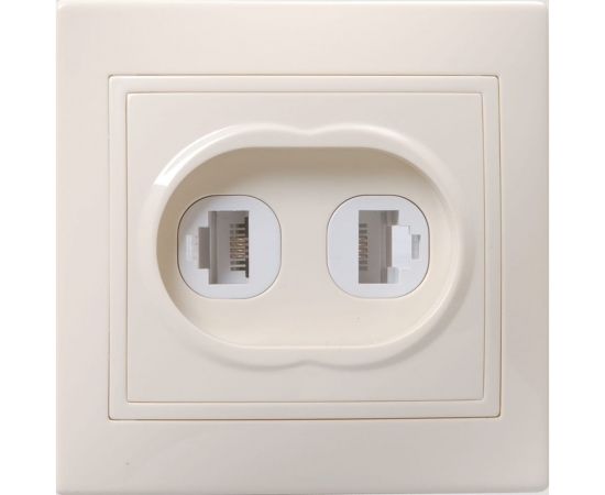 Компьютерная и телефонная 2местная розетка IEK КВАРТА кремовый EIK10-K33-DM 