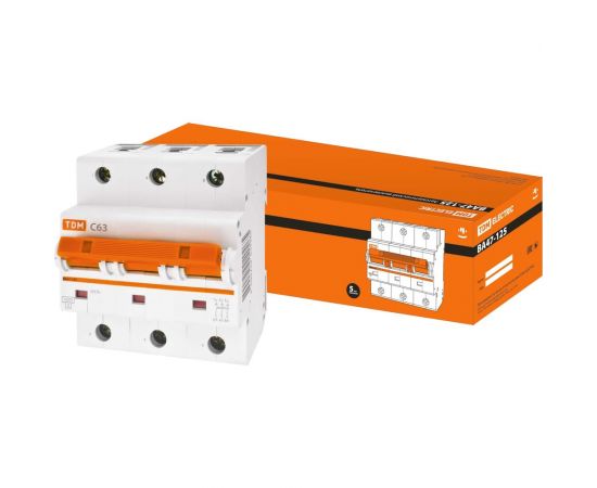 Автоматический выключатель TDM ВА47-125 3Р 63А 15кА С SQ0208-0081 