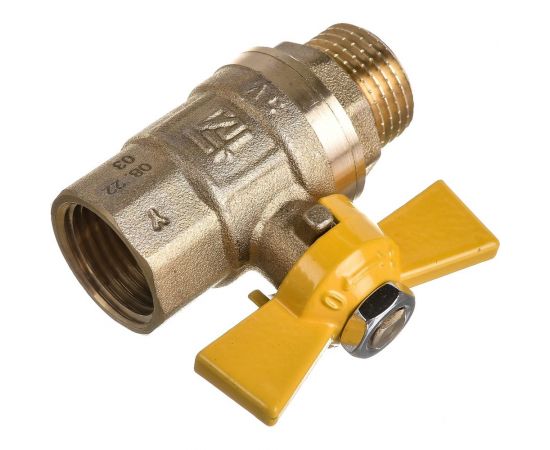 Шаровой кран STI для газа Ду15 Ру16 муфтовый (штуцер-муфта) бабочка D170-00045 – изображение 4