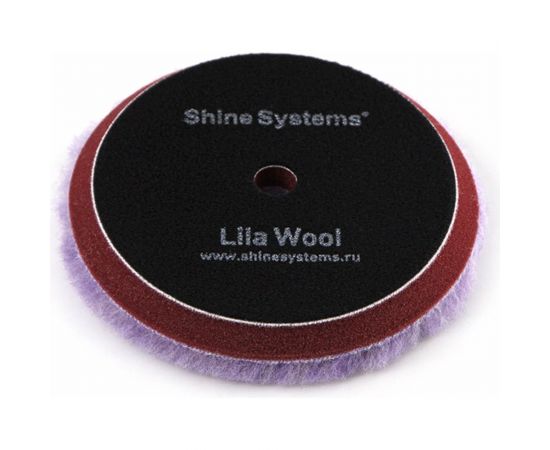 Круг полировальный из лилового меха Lila Wool Pad 130 мм Shine systems SS567 – изображение 2