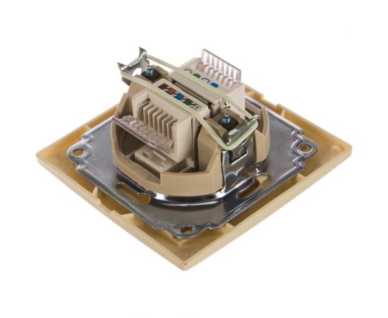 Компьютерная и телефонная 2местная розетка IEK КВАРТА кремовый EIK10-K33-DM – изображение 3