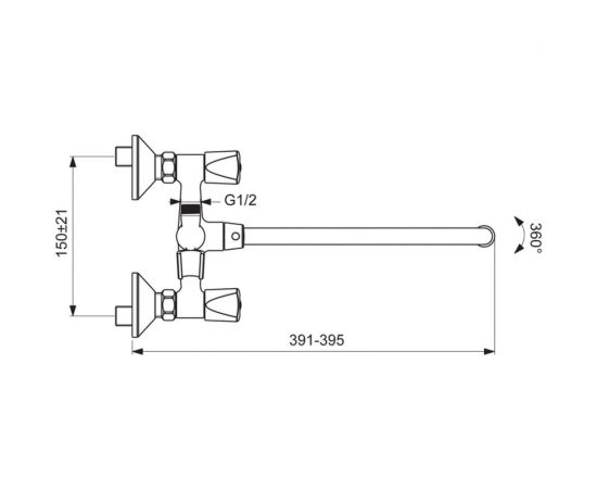 Двуручковый смеситель для ванны VIDIMA Видима Практик BA343AA – изображение 2