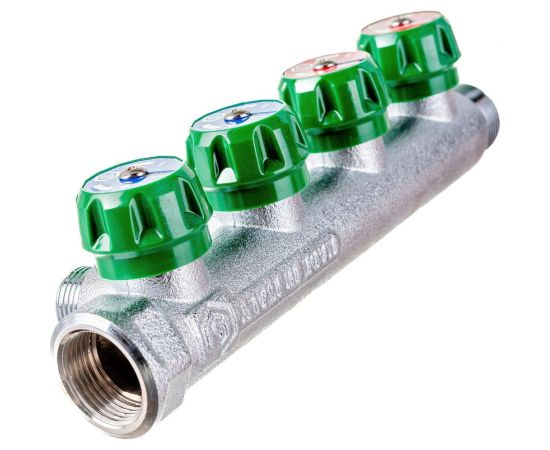 Регулирующий коллектор STOUT 3/4, 4 отвода 1/2, плоское уплотнение SMB-6849-341204 RG008UJF00344S – изображение 6