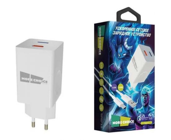 СЗУ More Choice Smart 2USB 3.0А QC3.0 быстрая зарядка для Type-C NC55QCaw – изображение 2