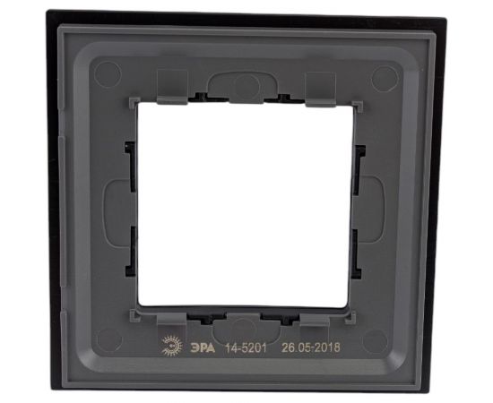 Рамка ЭРА 14-5201-05 на 1 пост, металл, Elegance, чёрный+антрацит Б0034543 – изображение 2