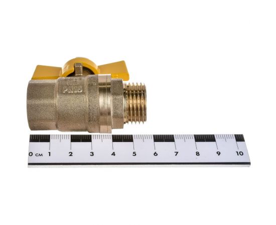 Шаровой кран STI для газа Ду15 Ру16 муфтовый (штуцер-муфта) бабочка D170-00045 – изображение 2