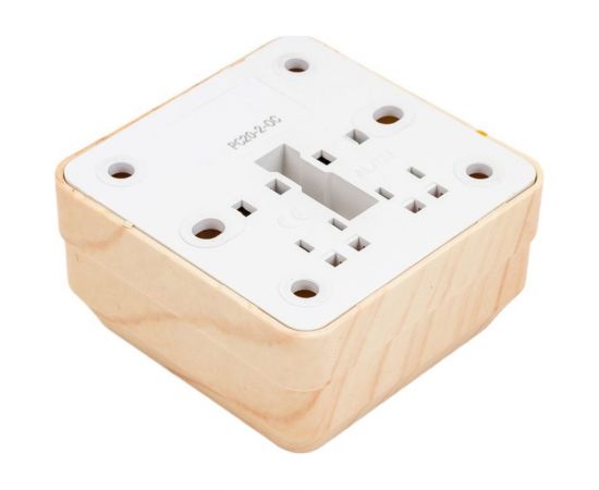 Одноместная розетка IEK РС20-2-ОС без заземляющего контакта, 10А, открытой установки, ОКТАВА, сосна ERO10-K03-10-DC – изображение 2