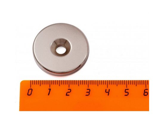 Неодимовый магнит-диск Forceberg 30x5 мм, с зенковкой 5/10, 2 шт. 9-1301023-002 – изображение 3