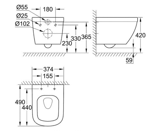 Подвесной компактный унитаз Grohe Euro Ceramic 39206000 – изображение 2