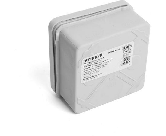 Разветвительная 2х компонентная коробка STEKKER HF 80х80х40мм, 8 вводов, IP67 49197 – изображение 3