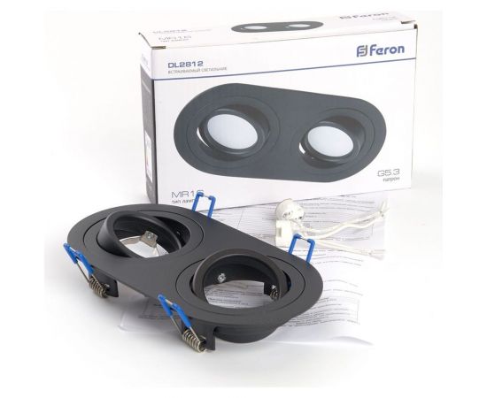 Потолочный встраиваемый светильник FERON DL2812 MR16 50W G5.3, черный 48459 – изображение 8