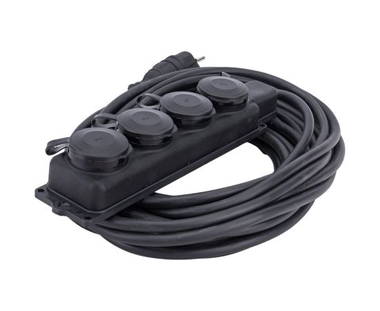 Удлинитель с колодкой Партнер-электро MultiSeason 4гнезда, с заземлением, КГт 3x2,5 16А 10м IP44 ZS119C-410BL 