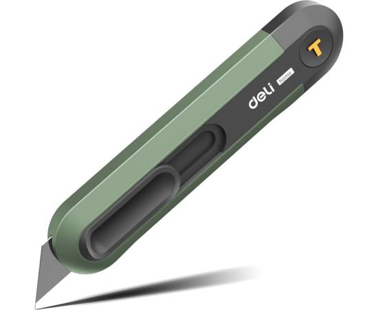 Технический нож DELI home series green ht4008l Т-образное лезвие, эксклюзивный дизайн, софттач пластик, безопасная конструкция, подарочная упаковка 112884 