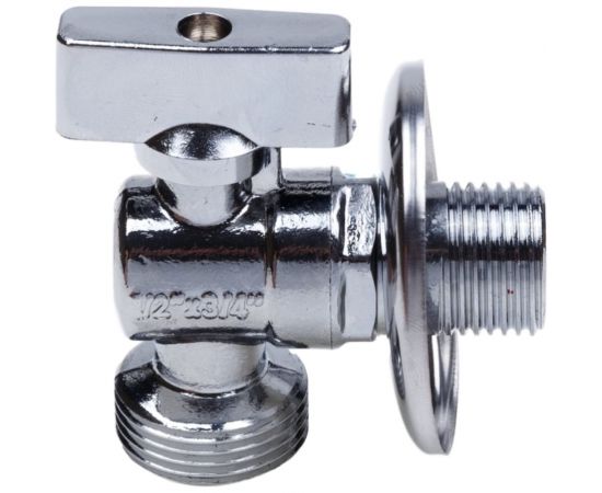 Шаровой кран AQUALINK угловой, с удлиненной резьбой 1/2 нар-3/4 нар Cr B 3970 