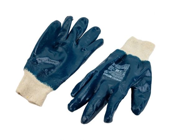 Нитриловые перчатки Armprotect облегченные, полный облив, манжета, синие, р10 NIT005 4631161388049 