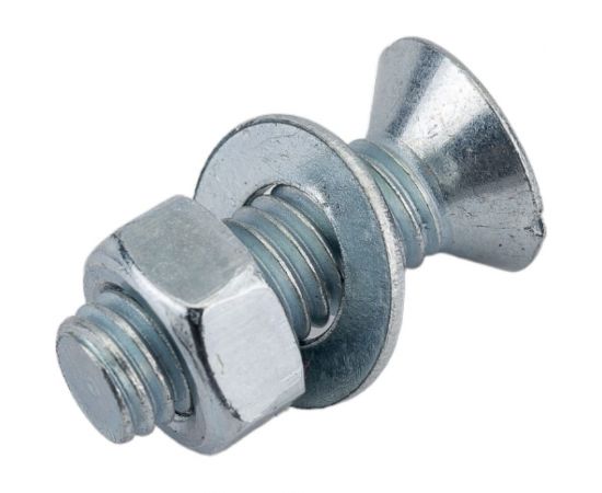 Винт с потайной головкой Невский Крепеж DIN 965 цинк, М5x16 + гайка + шайба, 14 шт. 814061 