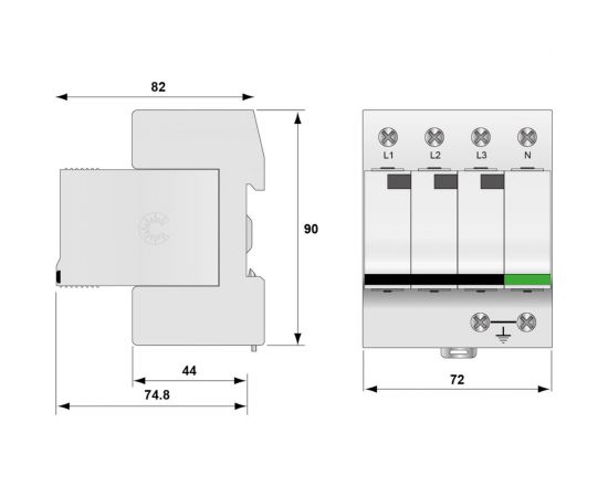 Устройство защиты от импульсных перенапряжений Citel тип 1+2 DS134R-280/G 571124 – изображение 3