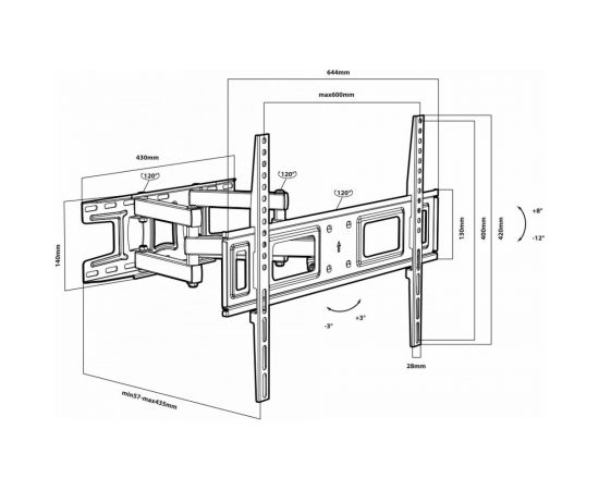 Кронштейн для LED/LCD телевизоров Tuarex ALTA 605 black 90198 – изображение 4