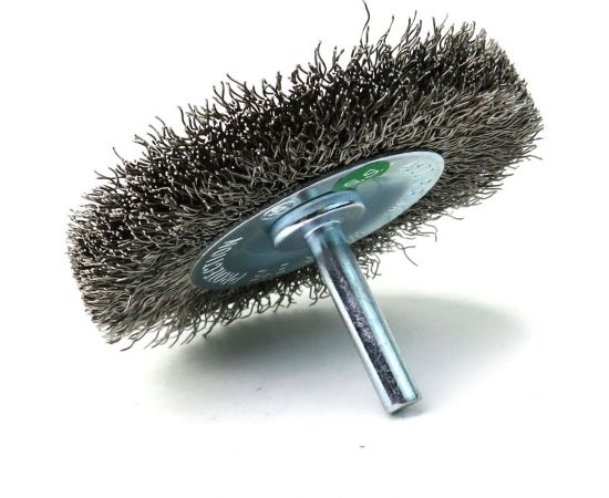 Щетка для дрели дисковая 75x10 мм, с хв-м 6 мм, гофрированная нержавеющая сталь 0.30 мм 13-173 EuroBrush EB-D75SS – изображение 6