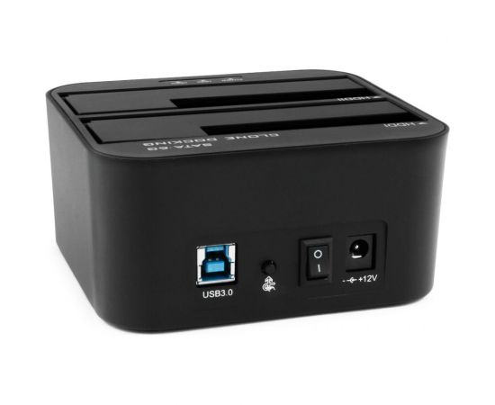 Докстанция AgeStar USB 3.0 2x2.5""/3.5"" SATA HDD/SSD, пластик, черный, UASP, Clone, 3UBT6-6G (BLACK) – изображение 6