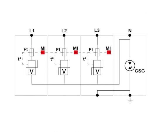 Устройство защиты от импульсных перенапряжений Citel тип 1+2 DS134R-280/G 571124 – изображение 2