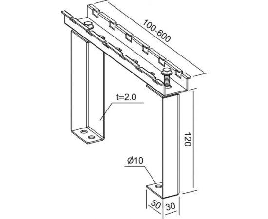 Напольная рама LANMASTER для лотка шириной 400 мм LAN-MT-KR400-EZ – изображение 2