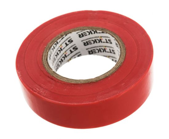 Изоляционная лента STEKKER 0,13x19 мм, 20 м, красная, INTP01319-20 32838 – изображение 4