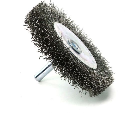Щетка для дрели дисковая 75x10 мм, с хв-м 6 мм, гофрированная нержавеющая сталь 0.30 мм 13-173 EuroBrush EB-D75SS – изображение 5