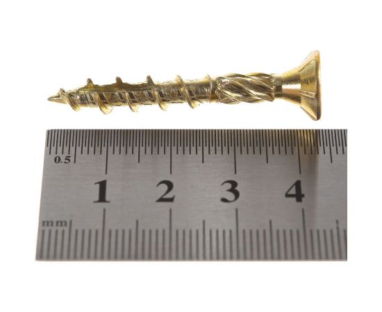 Шуруп Rusconnect CS 06045 с/нарез. д/дерева, потай, 6х45, 200 шт. Желтый цинк 310604 – изображение 2