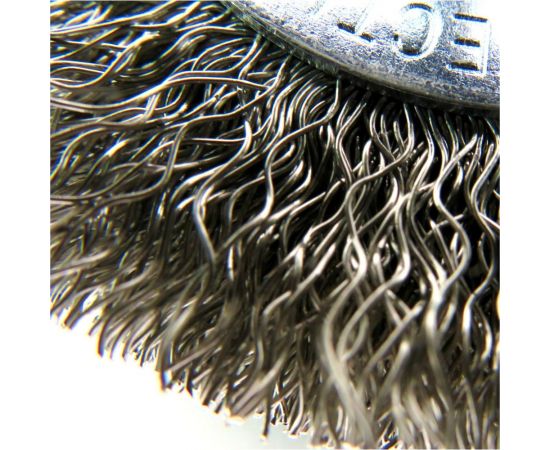 Щетка для дрели дисковая 75x10 мм, с хв-м 6 мм, гофрированная нержавеющая сталь 0.30 мм 13-173 EuroBrush EB-D75SS – изображение 4