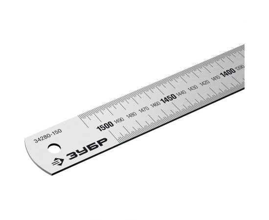 Усиленная нержавеющая линейка ЗУБР Про-150 1,5 м 34280-150 – изображение 4