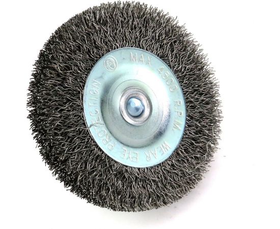 Щетка для дрели дисковая 75x10 мм, с хв-м 6 мм, гофрированная нержавеющая сталь 0.30 мм 13-173 EuroBrush EB-D75SS – изображение 3