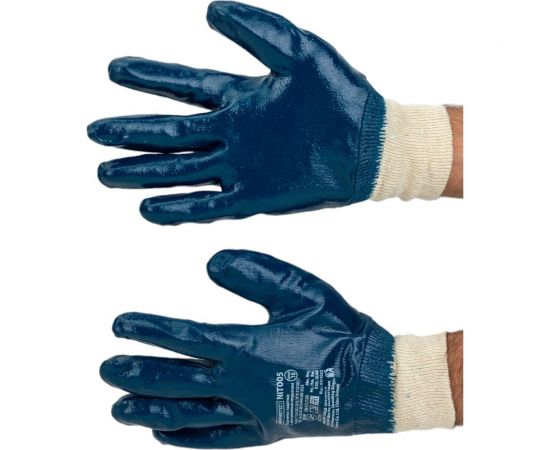 Нитриловые перчатки Armprotect облегченные, полный облив, манжета, синие, р10 NIT005 4631161388049 – изображение 2