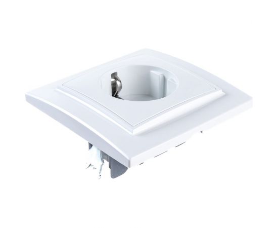 Розетка STEKKER 1-местная с заземлением, 220В, 16А с защитной шторкой, серия Эрна, белая 39050 – изображение 3