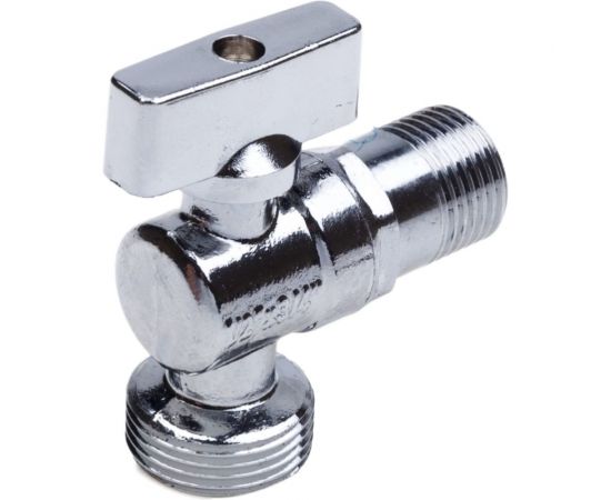 Шаровой кран AQUALINK угловой, с удлиненной резьбой 1/2 нар-3/4 нар Cr B 3970 – изображение 5