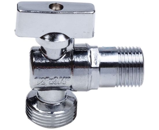 Шаровой кран AQUALINK угловой, с удлиненной резьбой 1/2 нар-3/4 нар Cr B 3970 – изображение 4